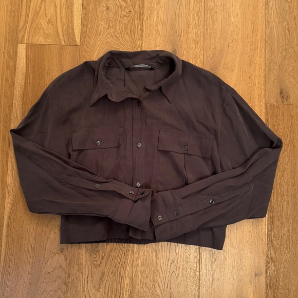 NWOT Zara Cropped Button Up - Picture 1 of 4